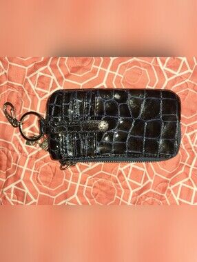 Brighton navy alligator print Keychain wallet.